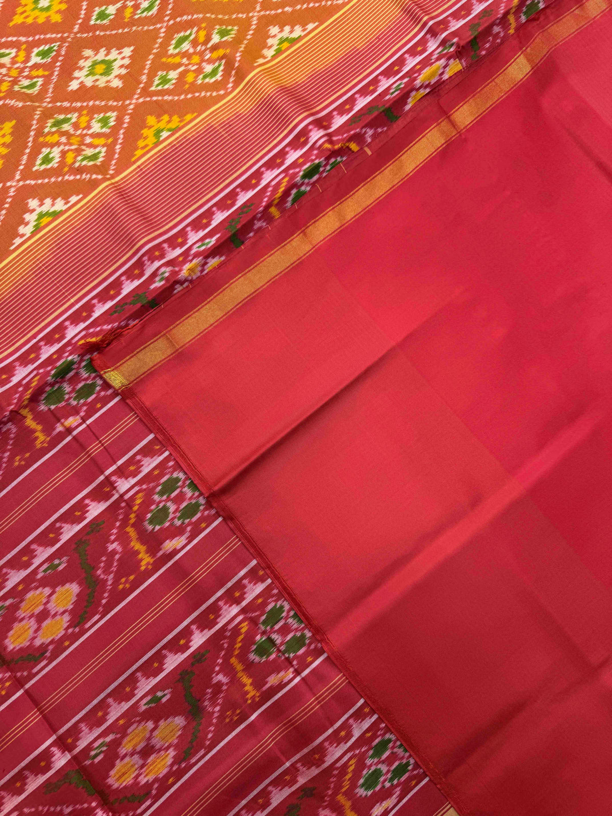 Red & Golden Panchanda Rajkot Patola Saree
