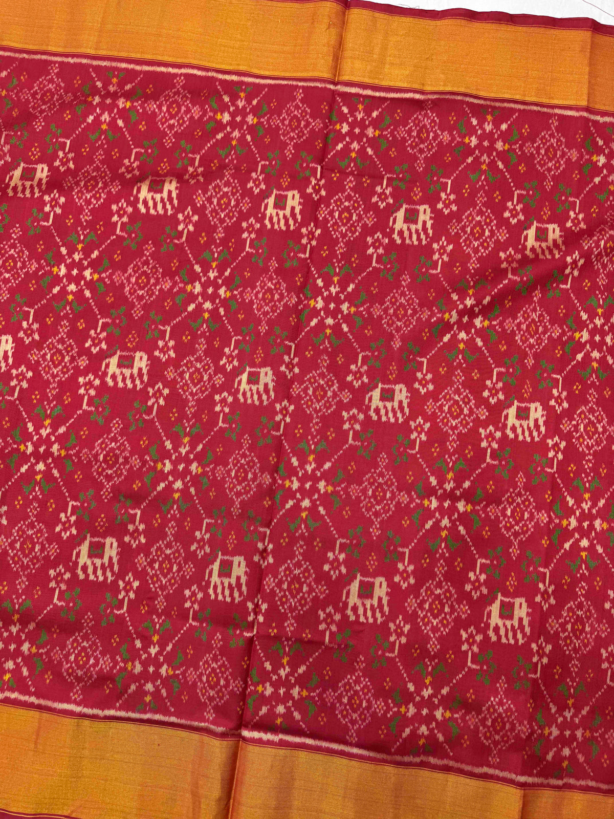 Red Navrata Elephant Rajkot Patola Saree
