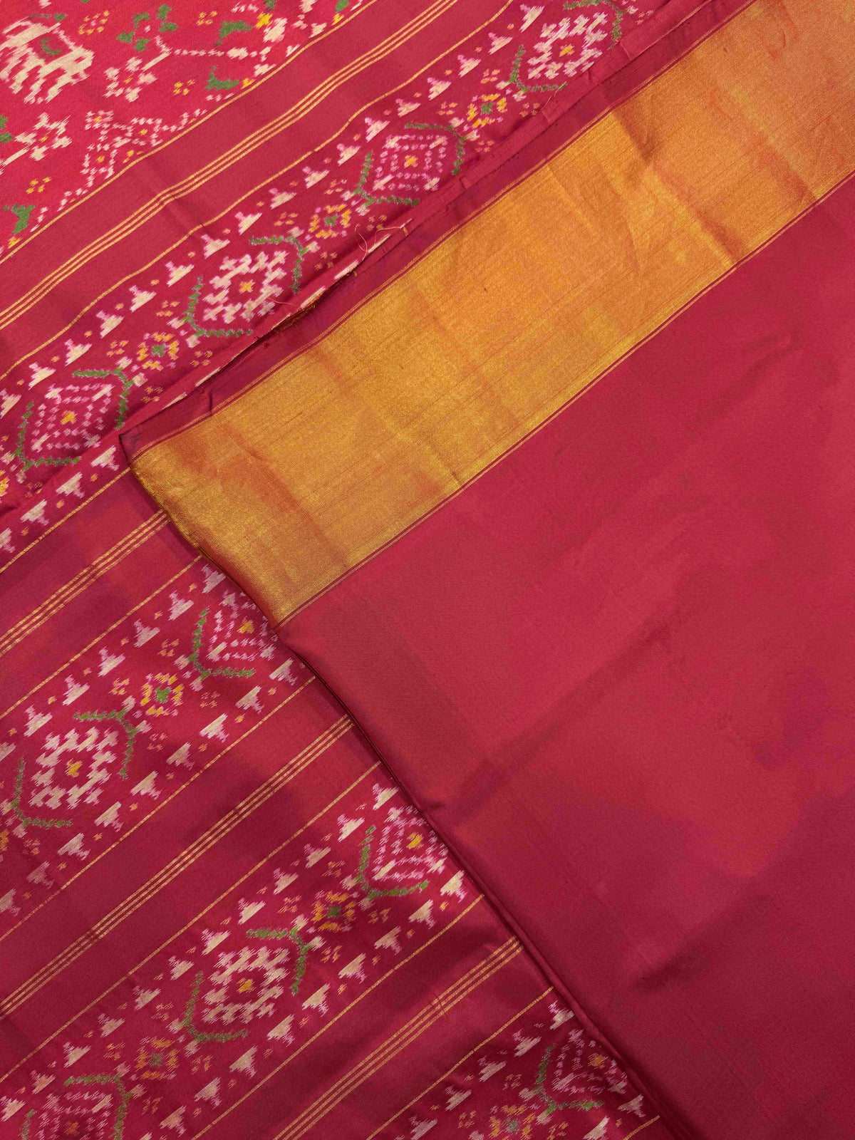 Red Navrata Elephant Rajkot Patola Saree