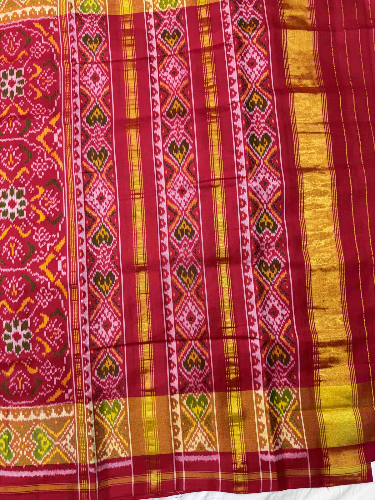 Red Fancy Chhabdi Rajkot Patola Saree