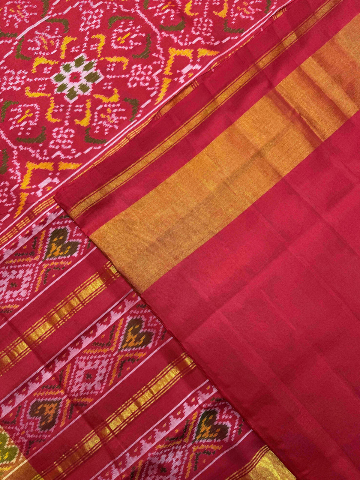Red Fancy Chhabdi Rajkot Patola Saree
