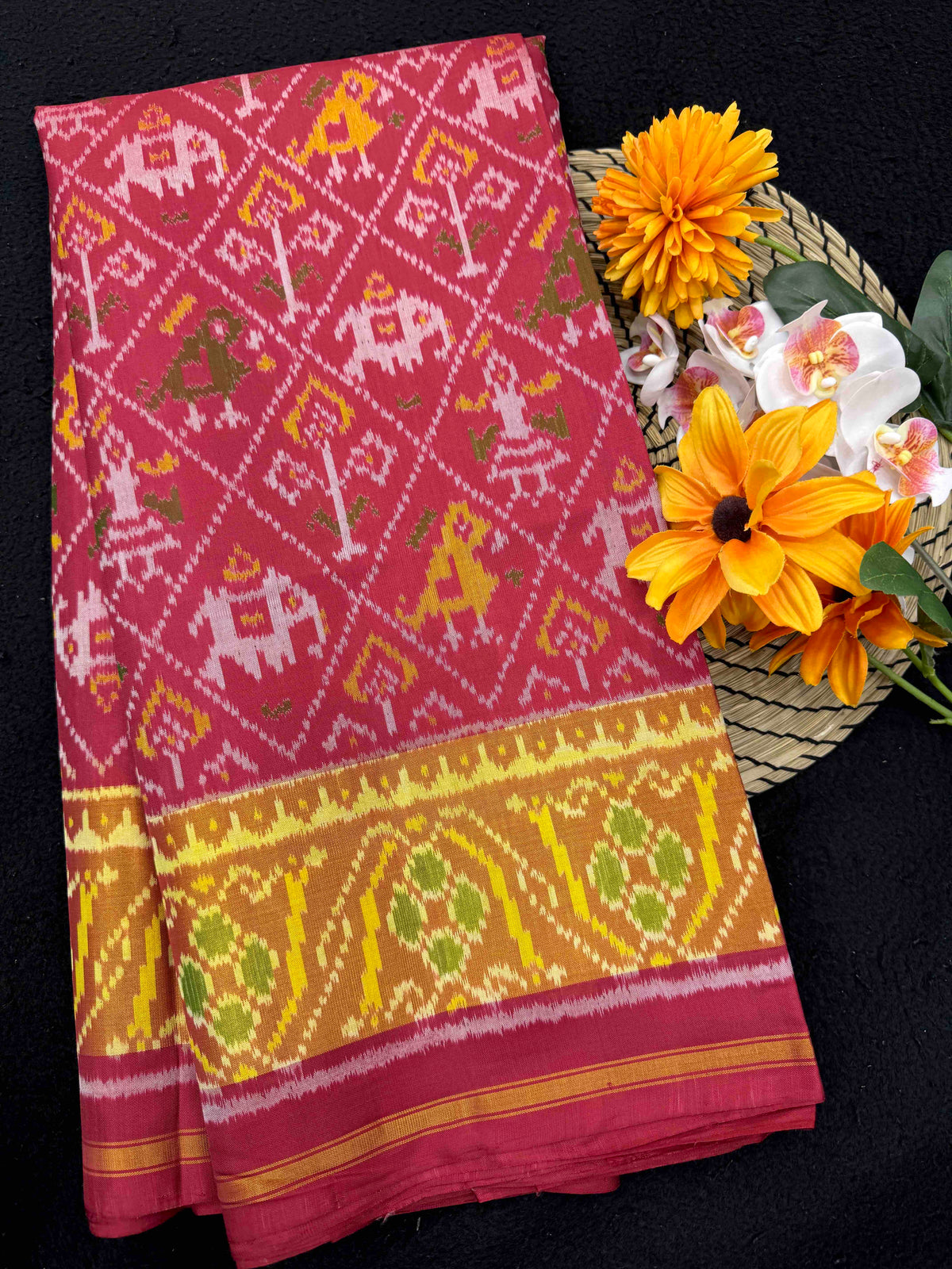 Maroon Small Narikunj Rajkot Patola Saree