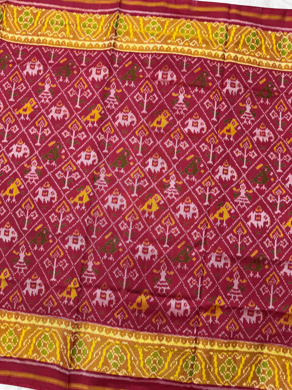 Maroon Small Narikunj Rajkot Patola Saree