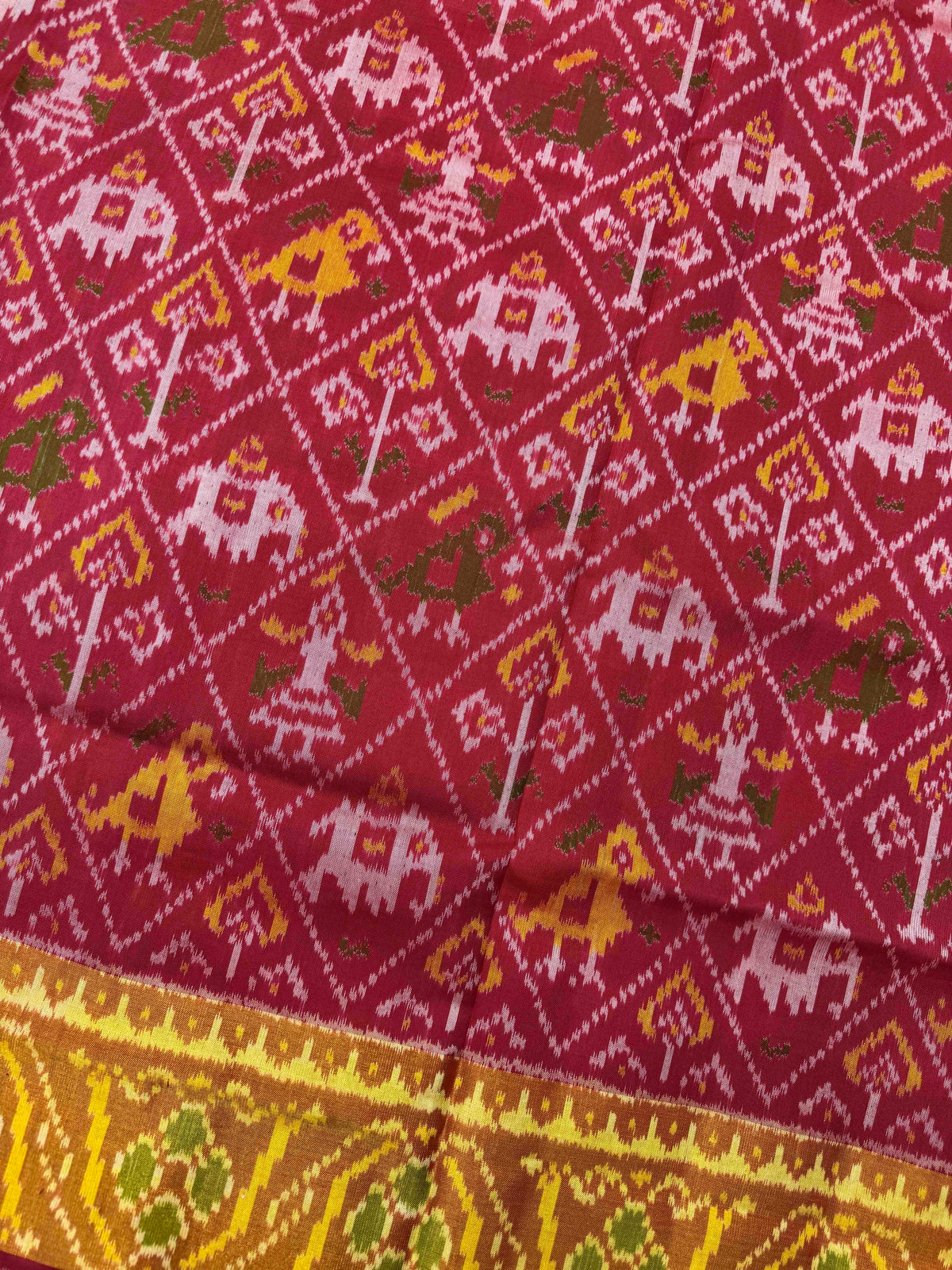 Maroon Small Narikunj Rajkot Patola Saree