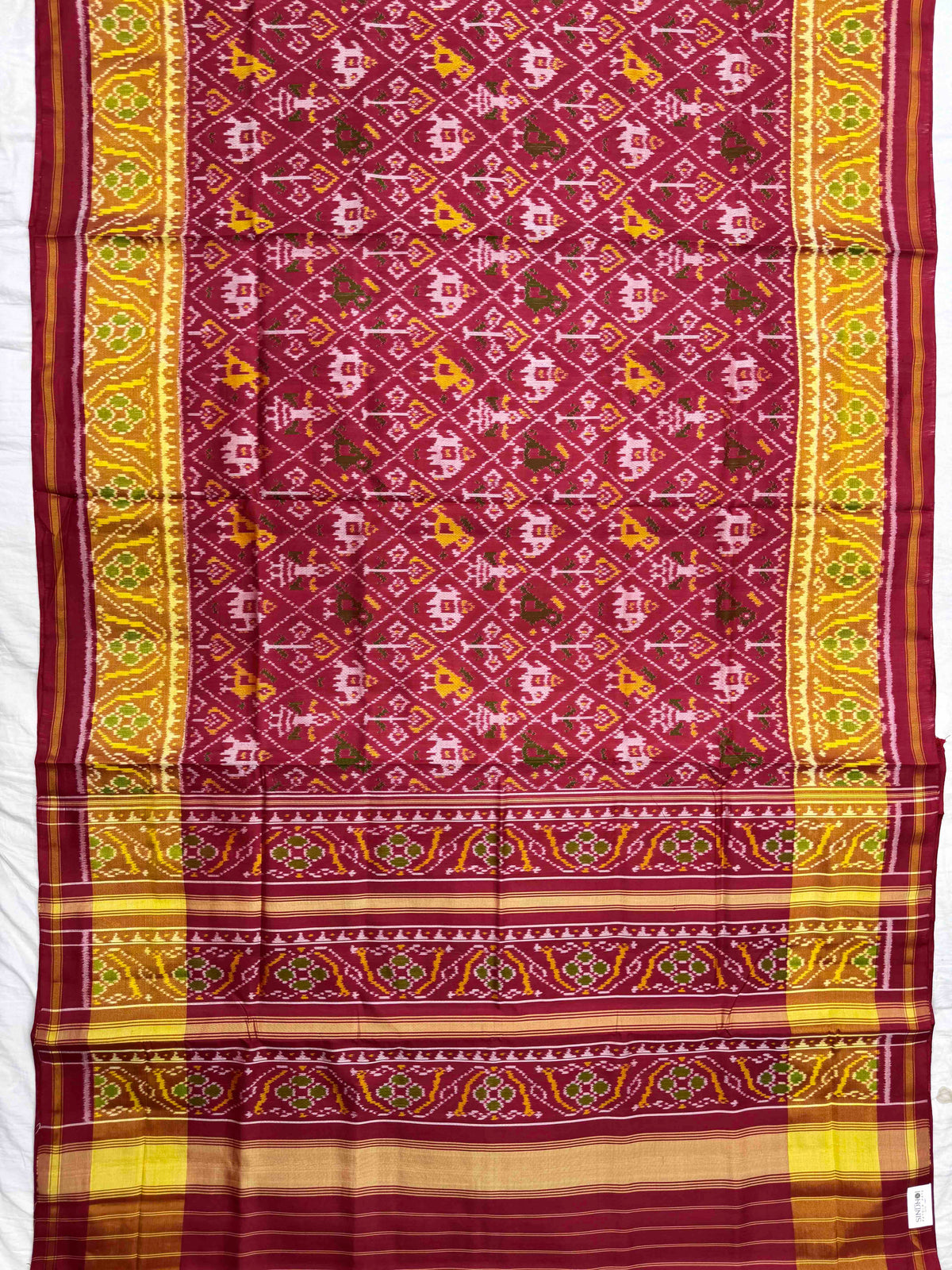 Maroon Small Narikunj Rajkot Patola Saree