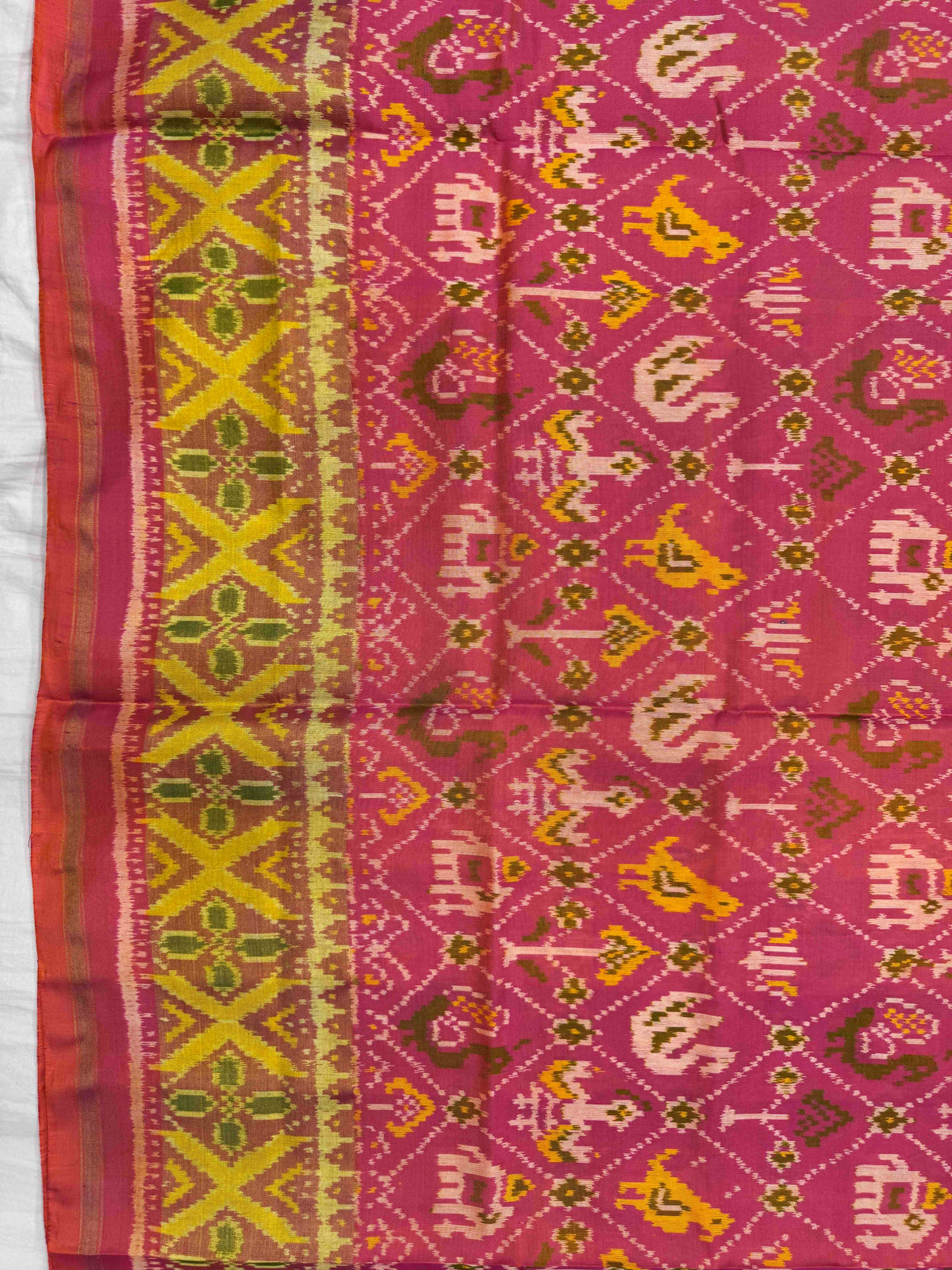 Peach Pink Small Narikunj Rajkot Patola Saree