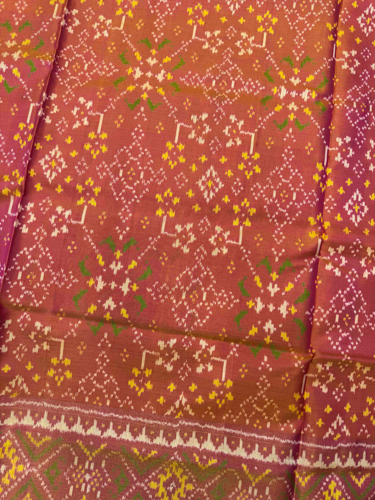 Peach Navratan Rajkot Patola Saree