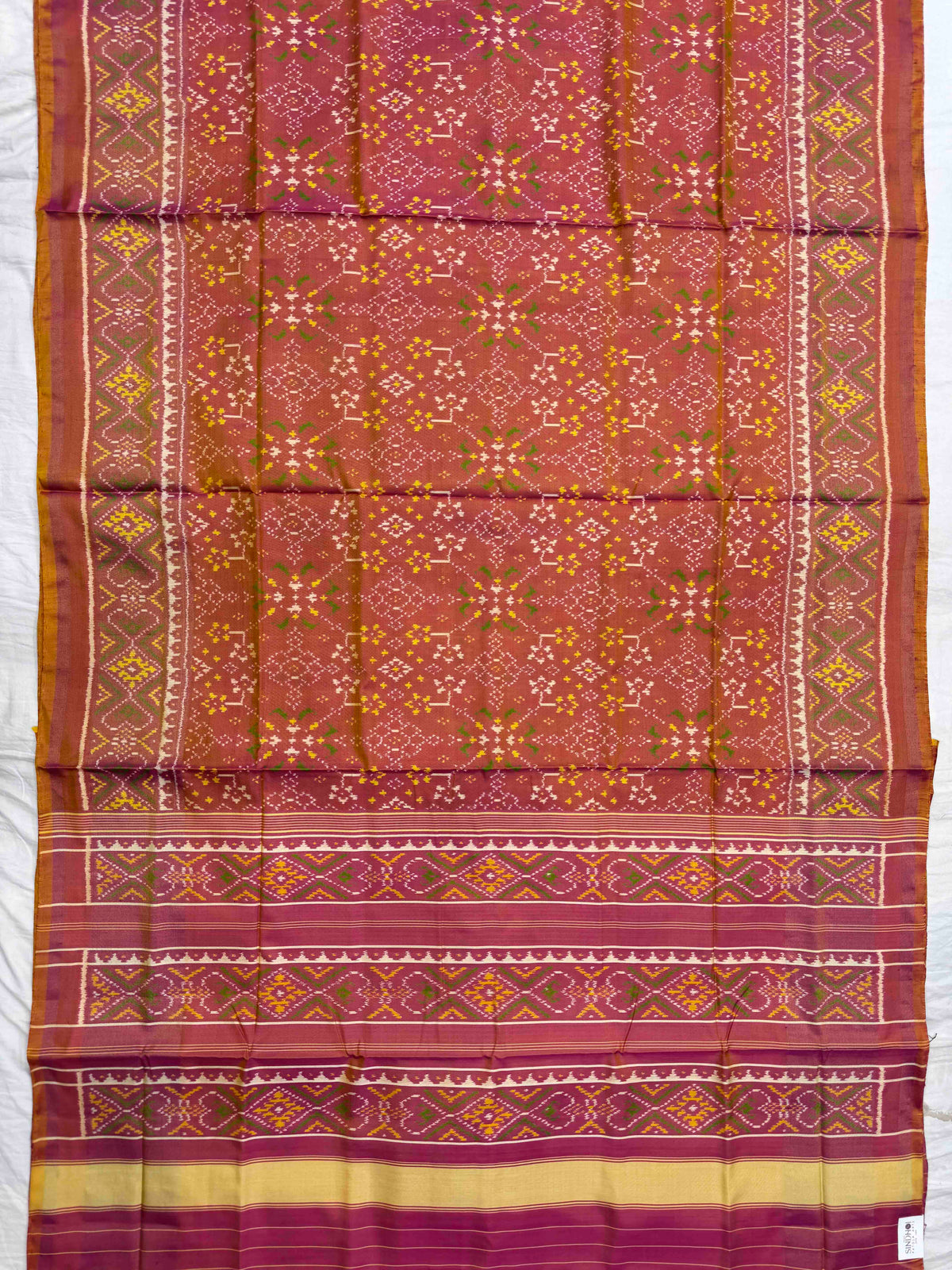 Peach Navratan Rajkot Patola Saree