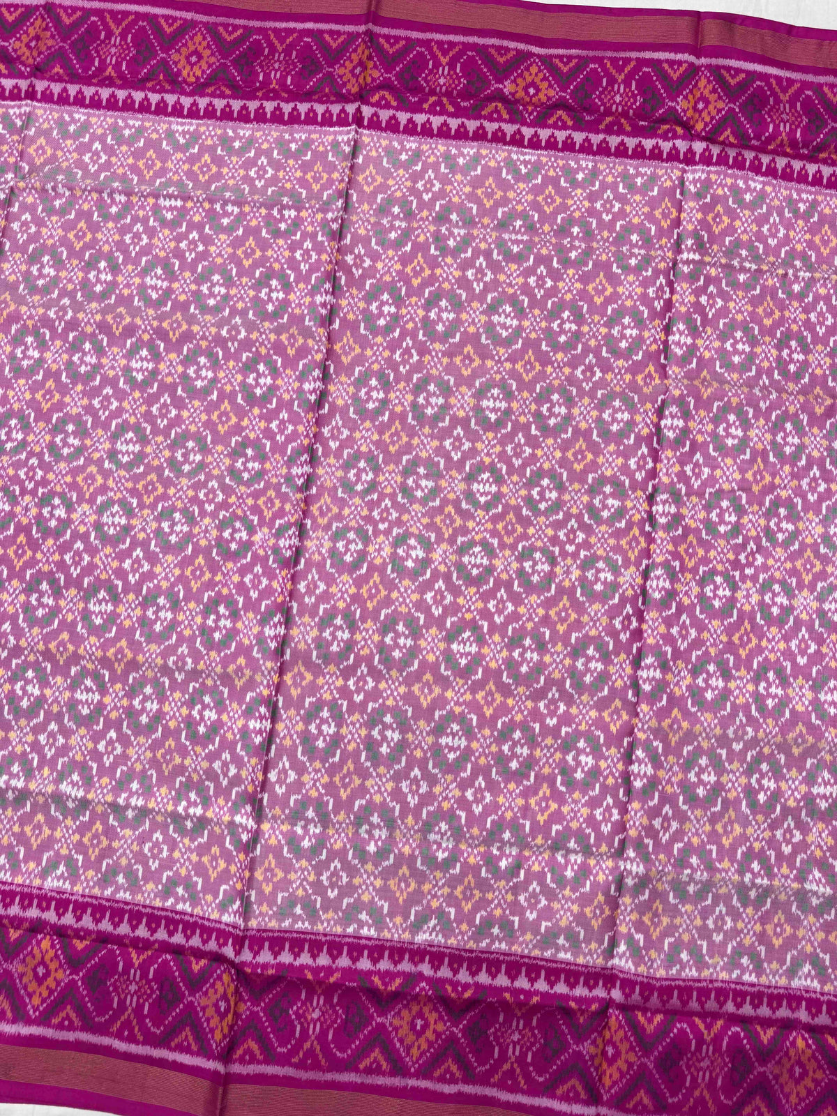 Pink & Light Pink Buttonful Rajkot Patola Saree