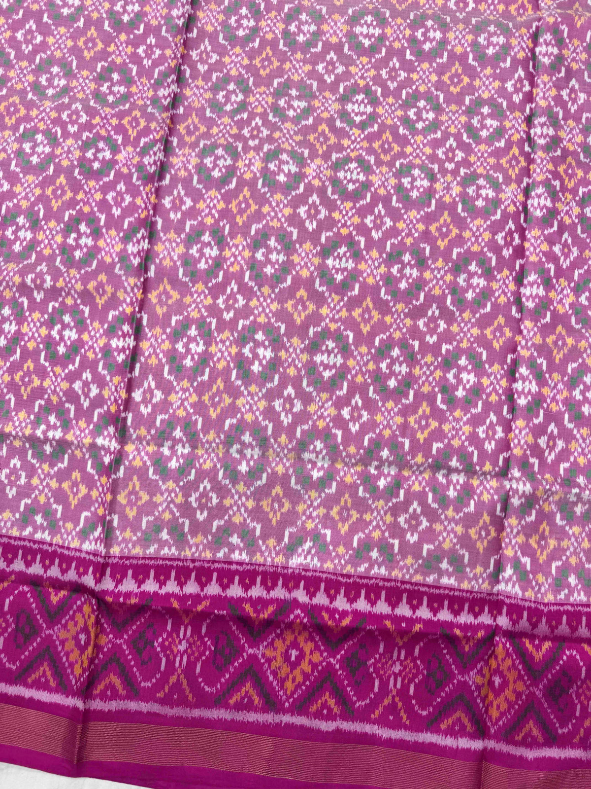 Pink & Light Pink Buttonful Rajkot Patola Saree