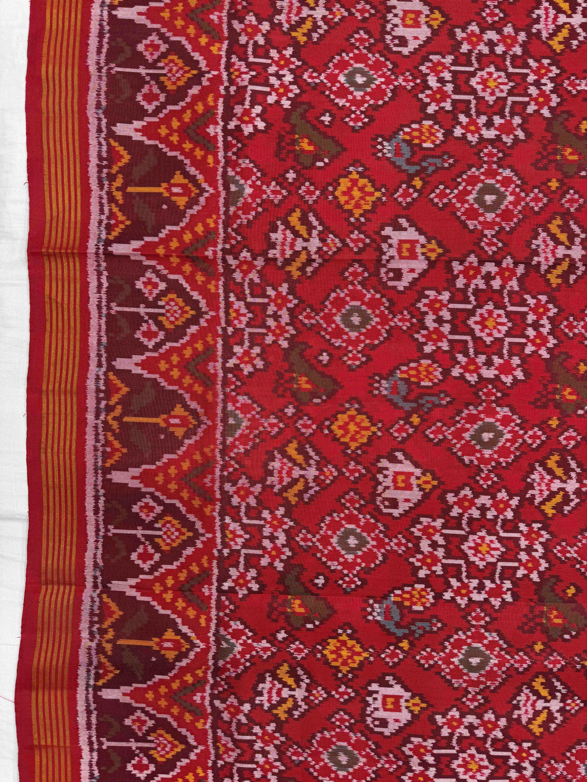Red Navratan Narikunj Single Ikat Patan Patola Saree