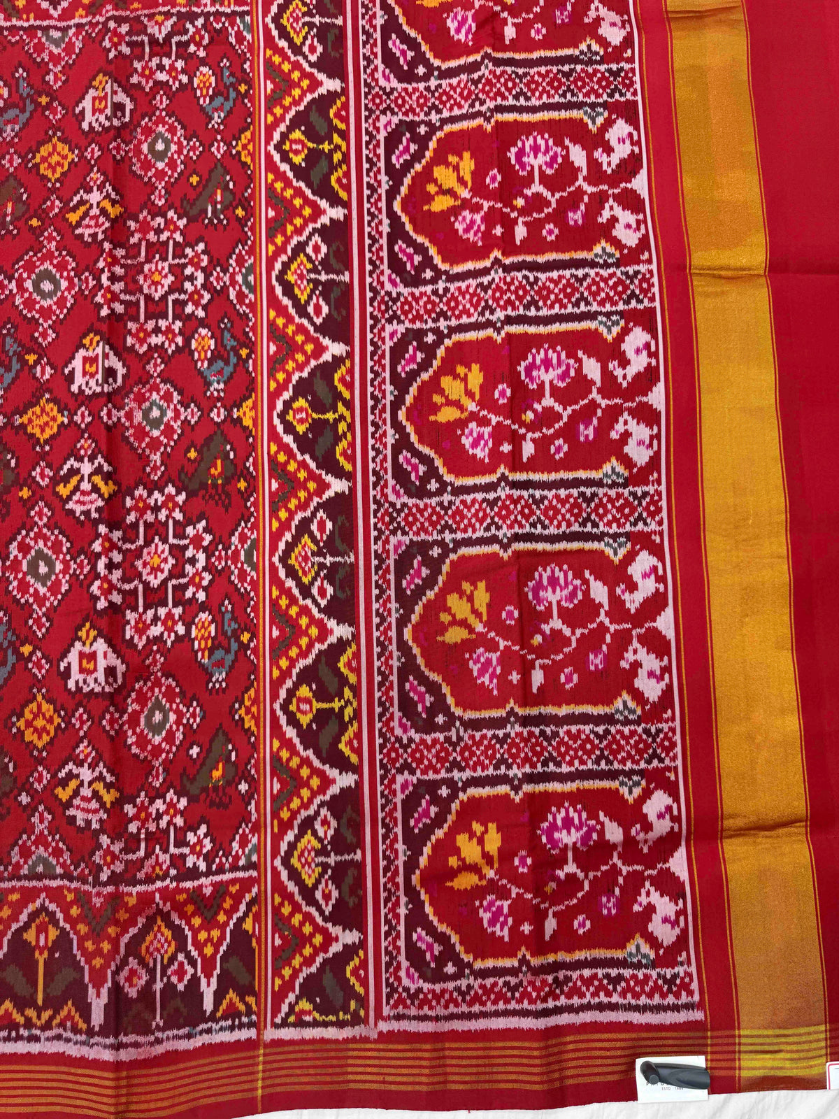 Red Navratan Narikunj Single Ikat Patan Patola Saree