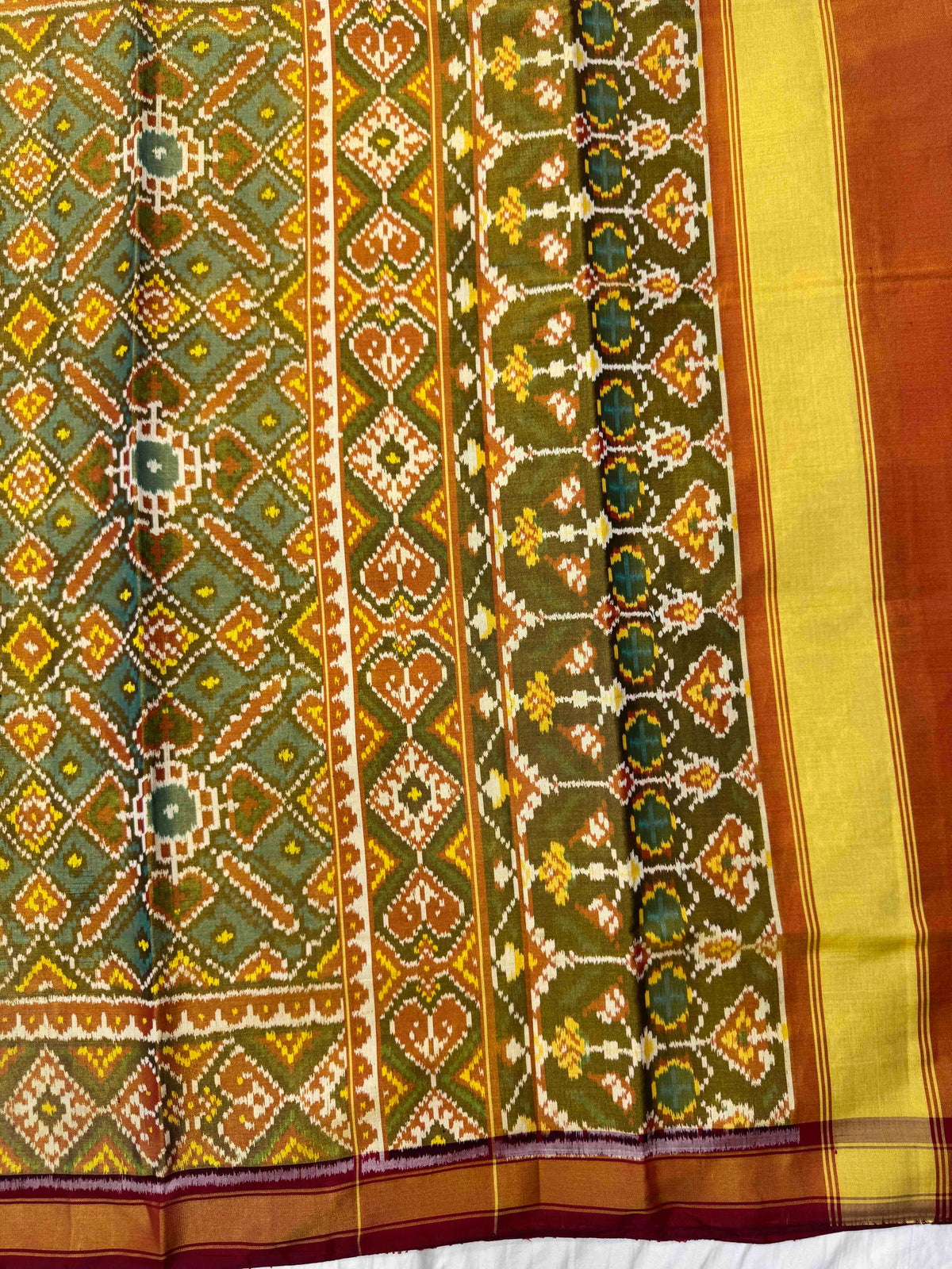 Maroon & Turquoise Manekchowk Tissue Patola Saree
