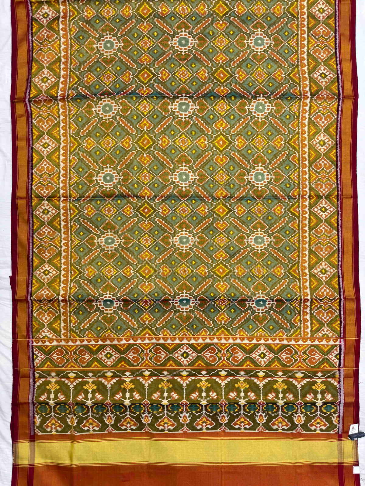 Maroon & Turquoise Manekchowk Tissue Patola Saree