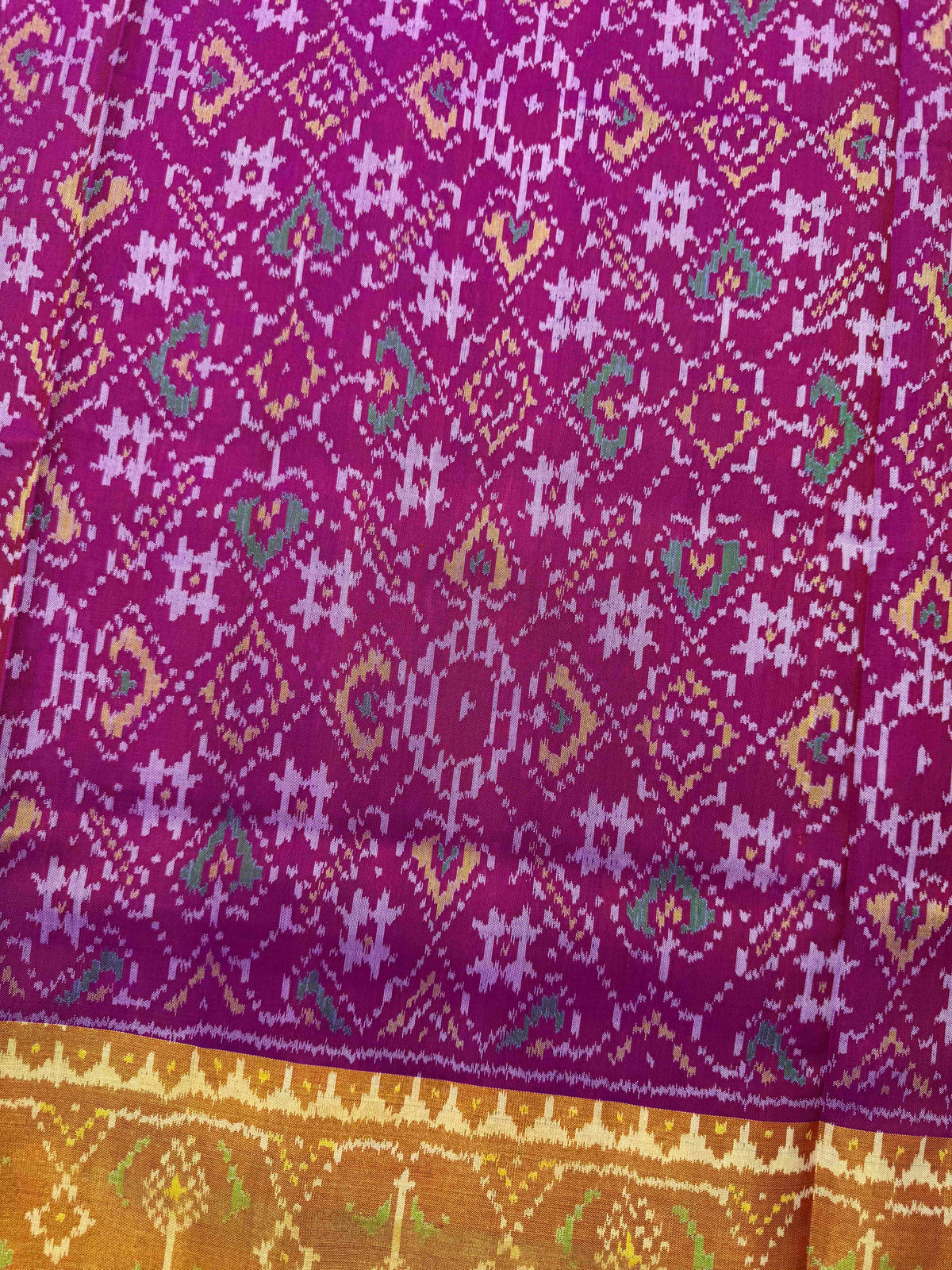 Magenta Pink Navratan Manekchowk Rajkot Patola Saree
