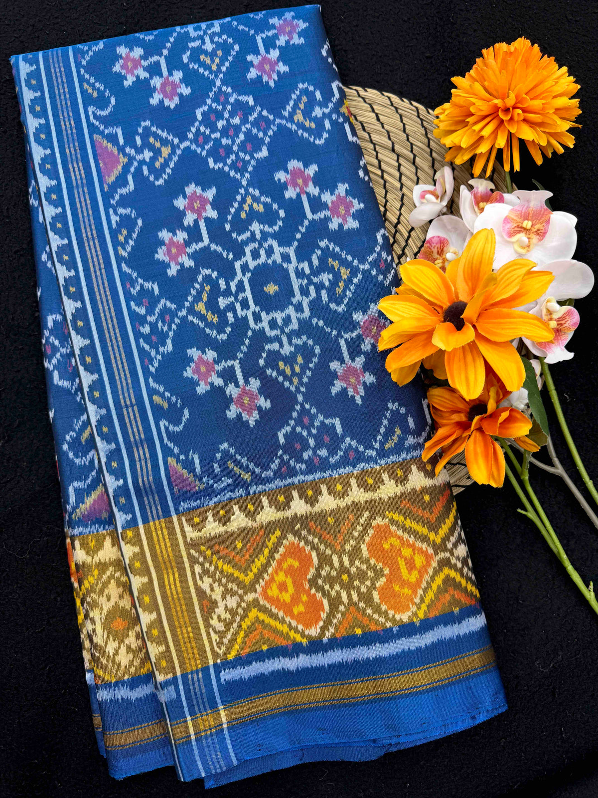 Turquoise Blue Navratan Rajkot Patola Saree