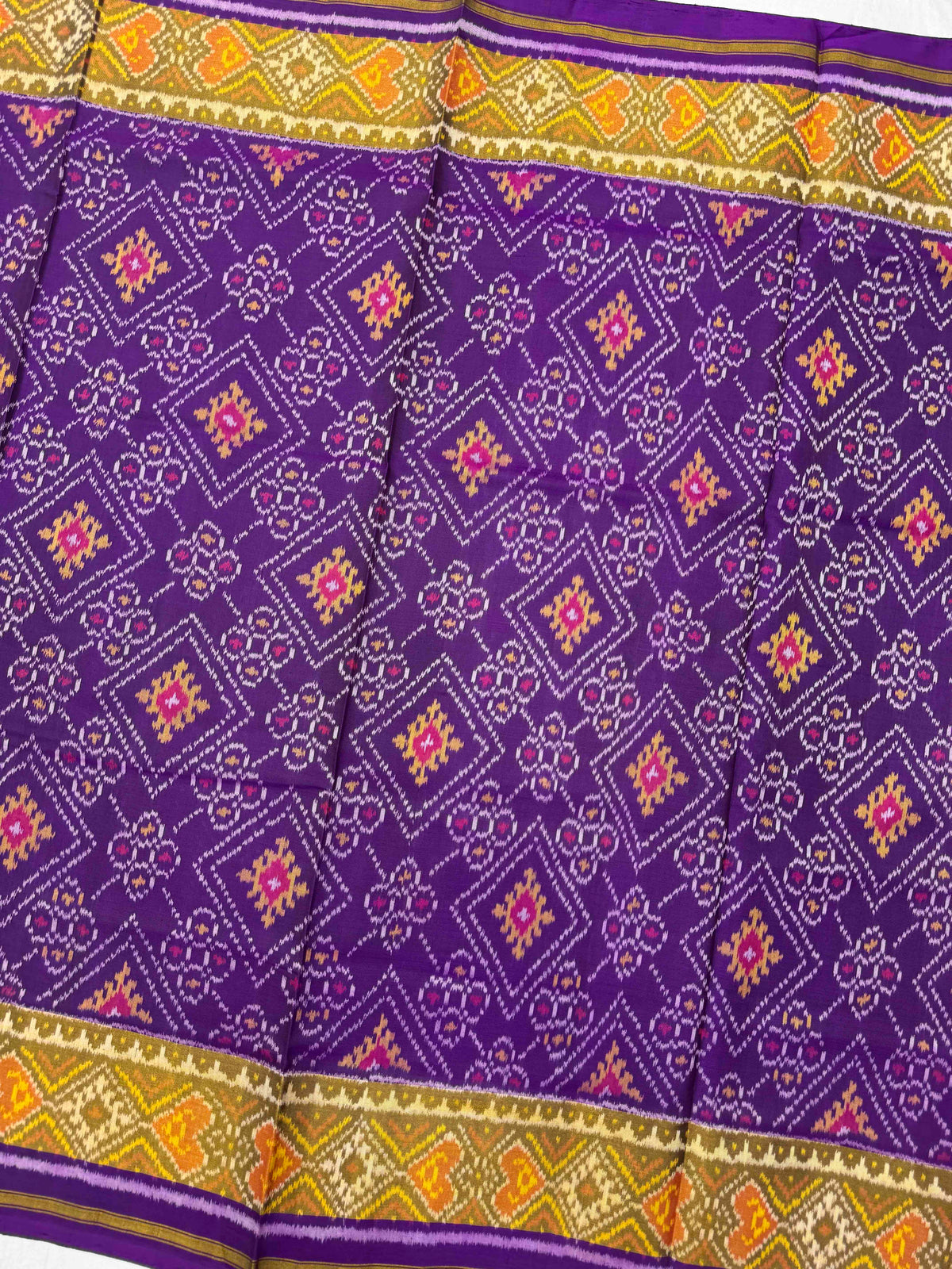 Purple Fancy Panchanda Rajkot Patola Saree