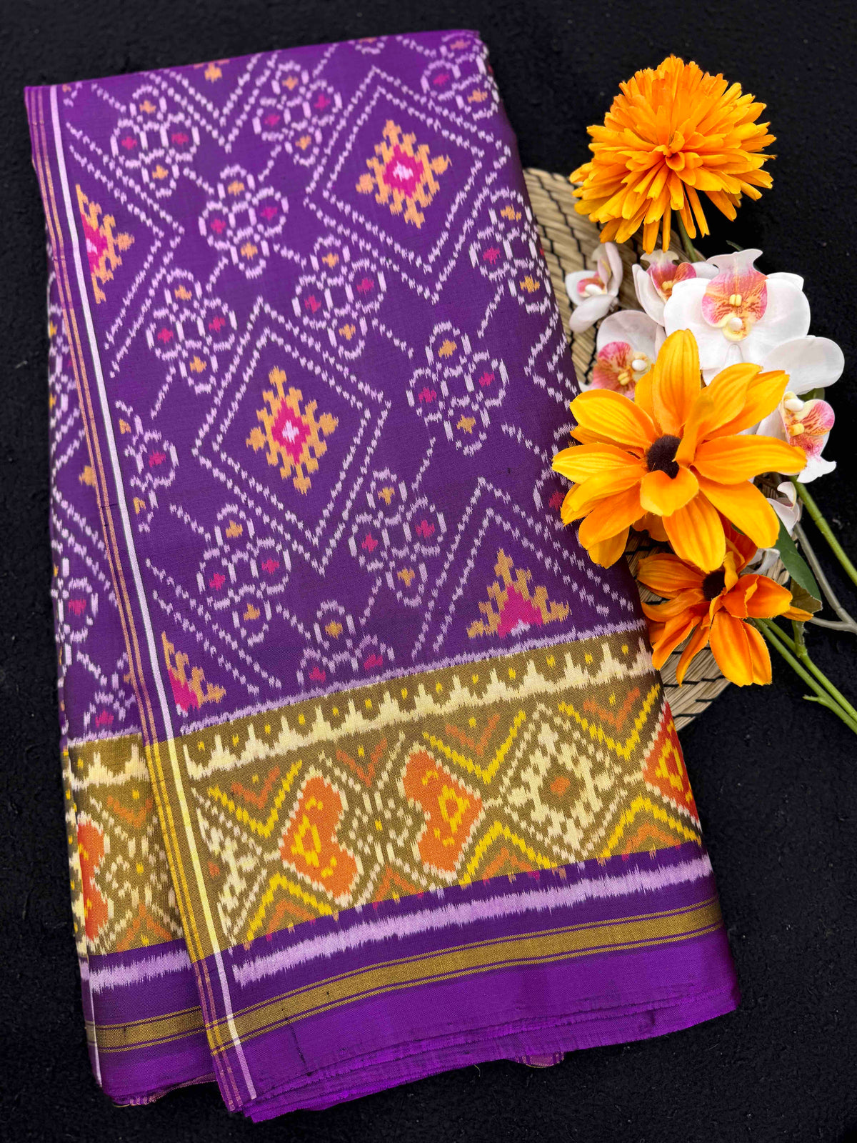 Purple Fancy Panchanda Rajkot Patola Saree