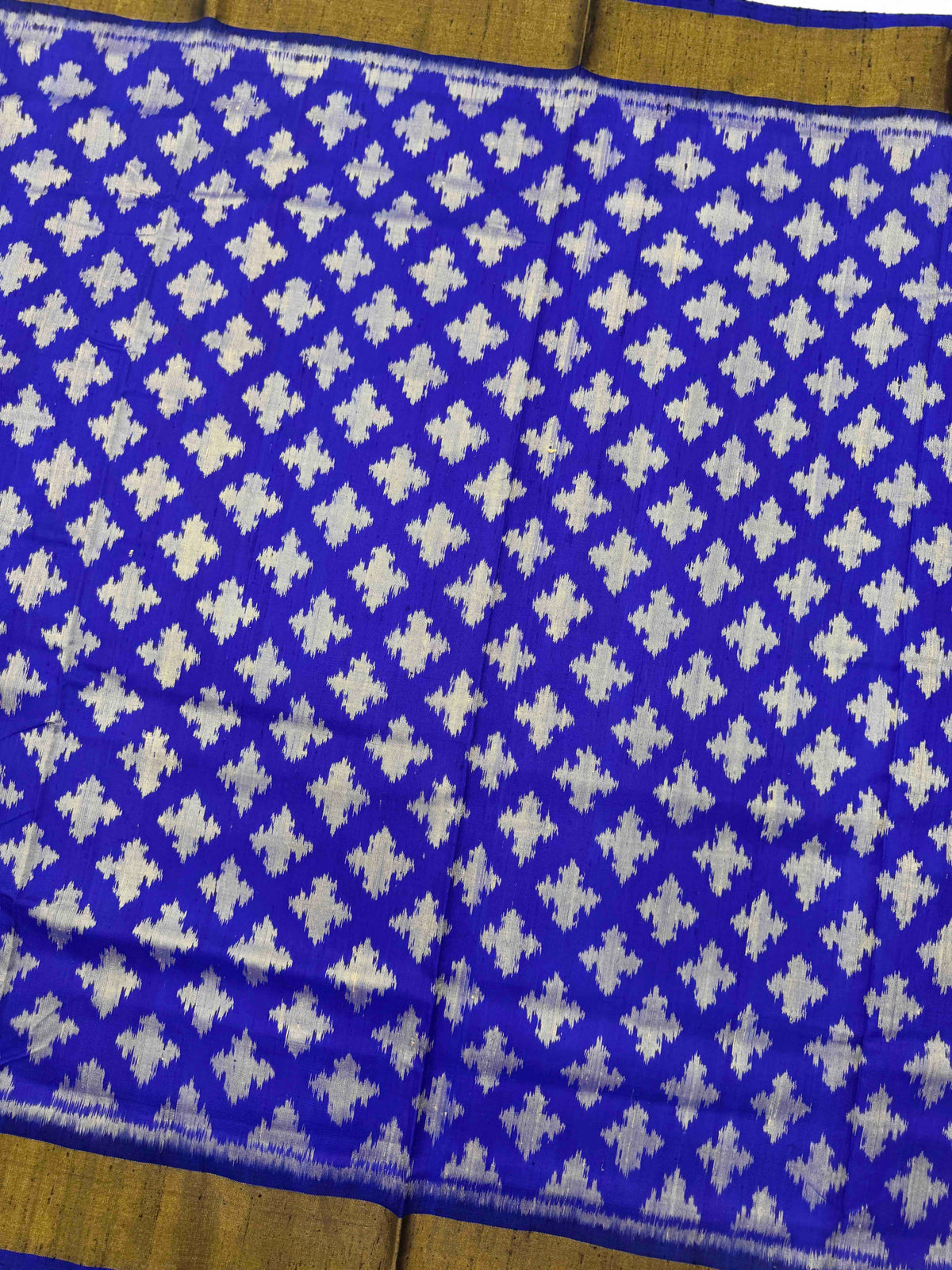 Blue Fancy Booty Raw Silk Rajkot Patola Saree