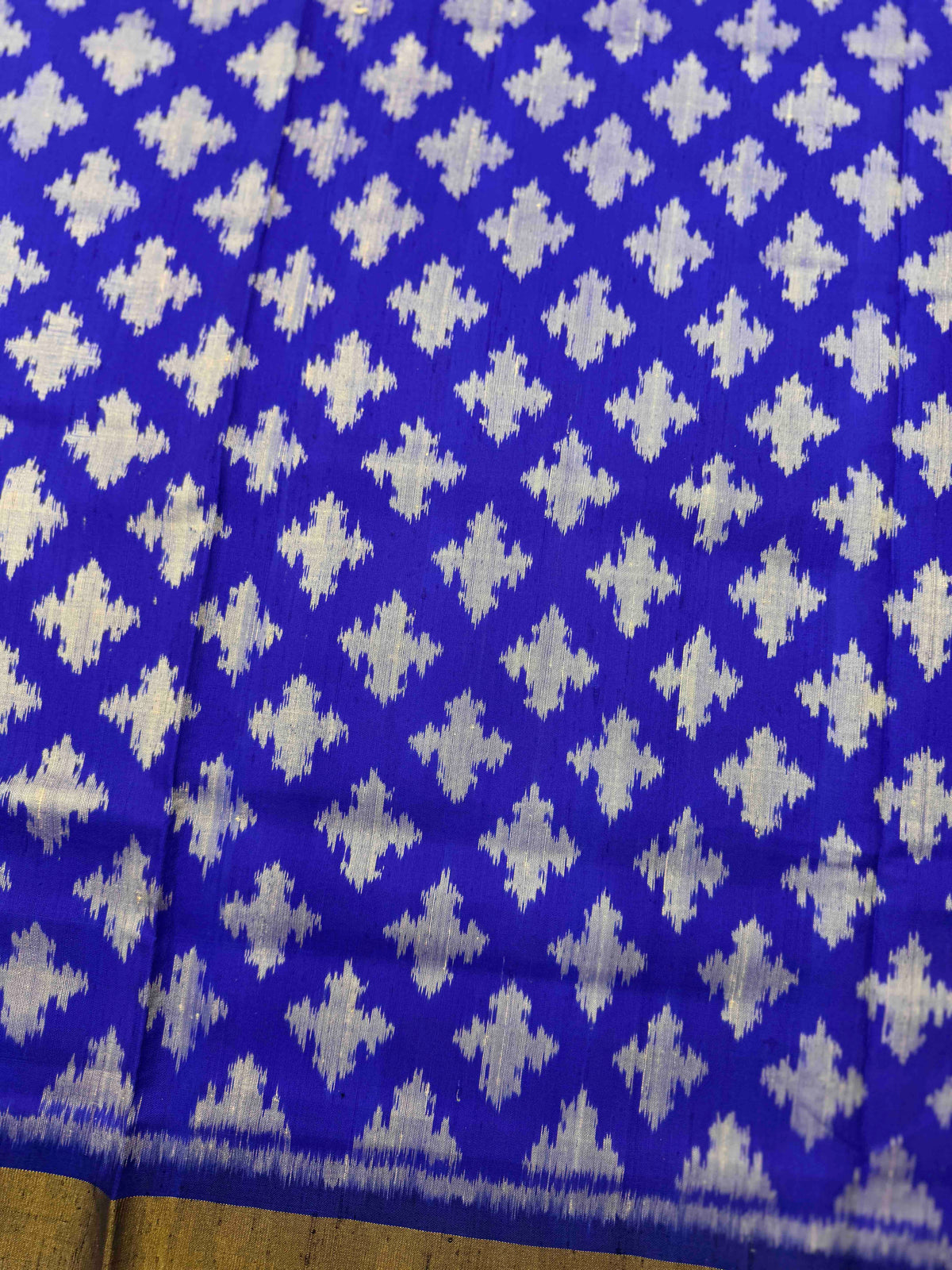 Blue Fancy Booty Raw Silk Rajkot Patola Saree