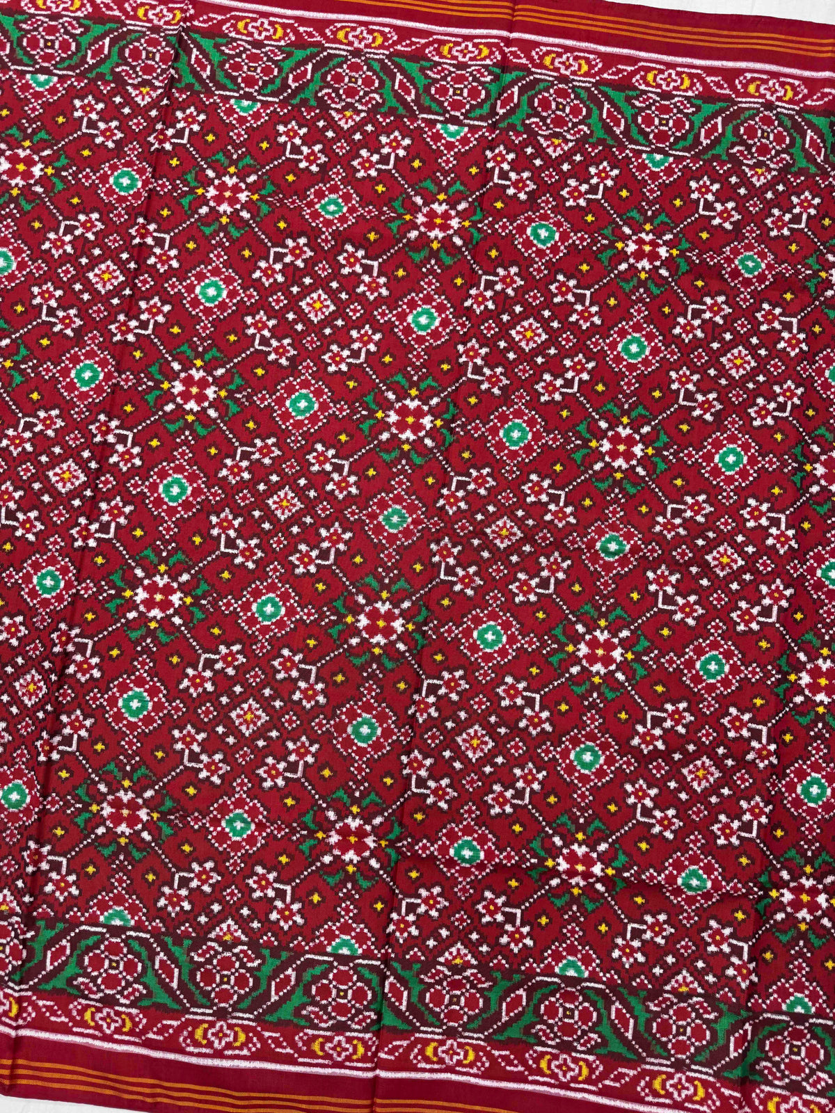 Red Navratan Double Ikat Patan Patola Saree