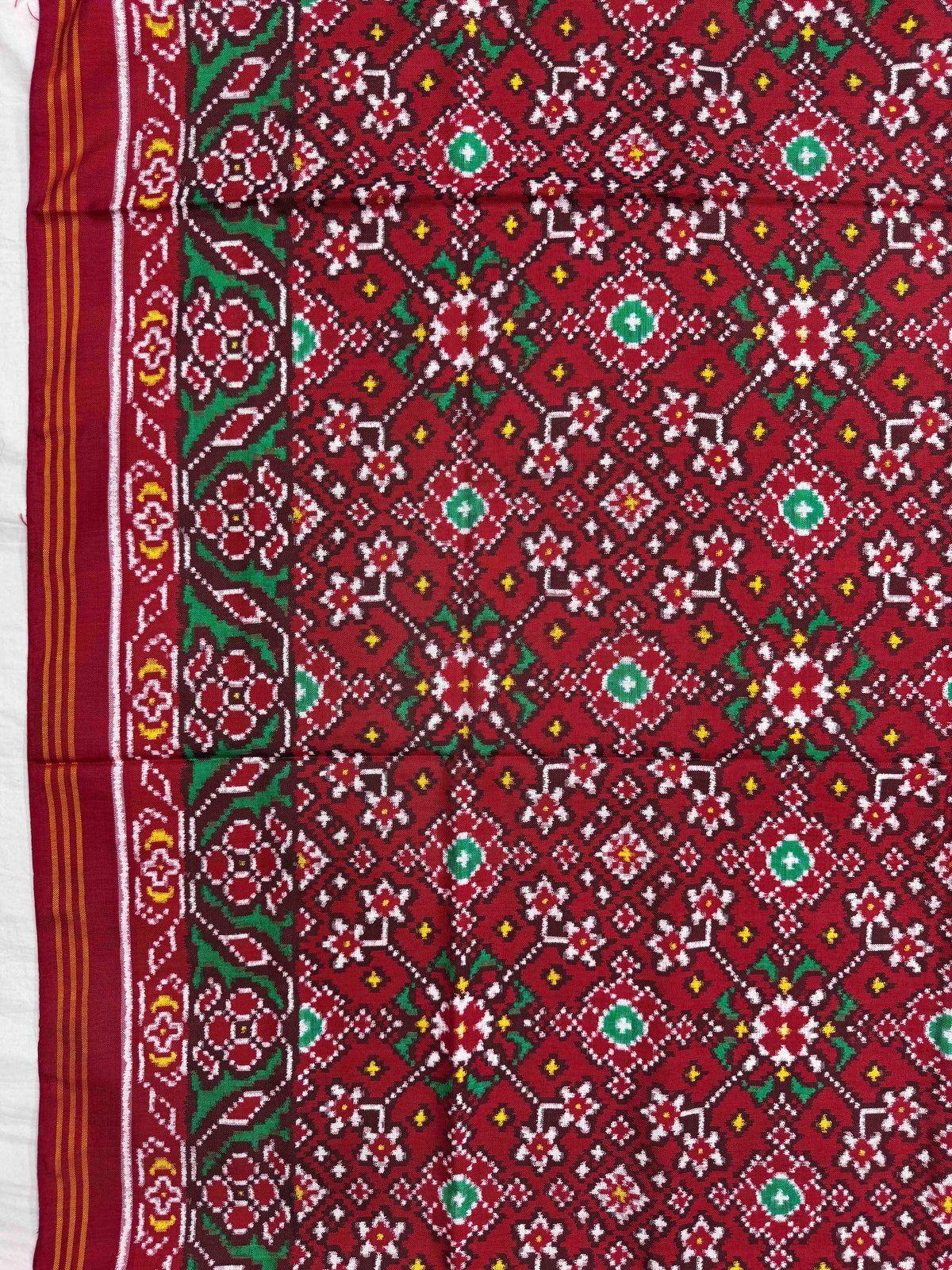 Red Navratan Double Ikat Patan Patola Saree