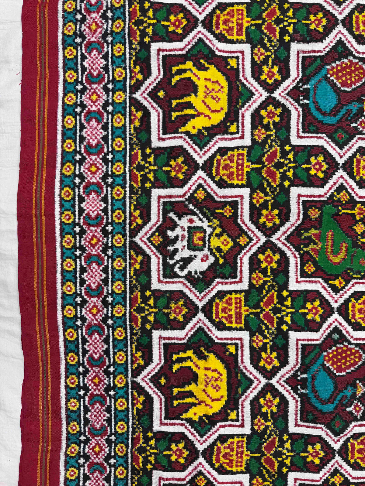 Red & Maroon Narikunj Star Double Ikat Patan Patola Saree