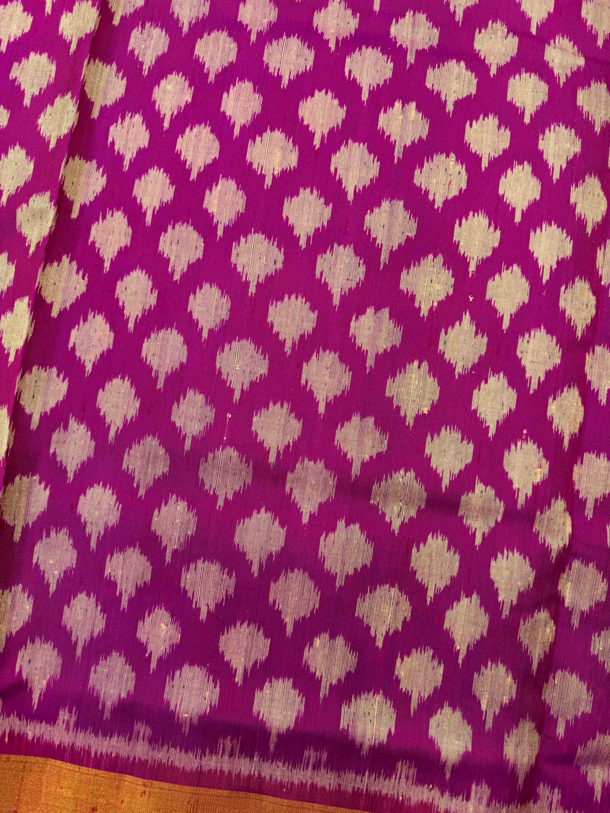 Magenta Pink Booty Raw Silk Rajkot Patola Saree