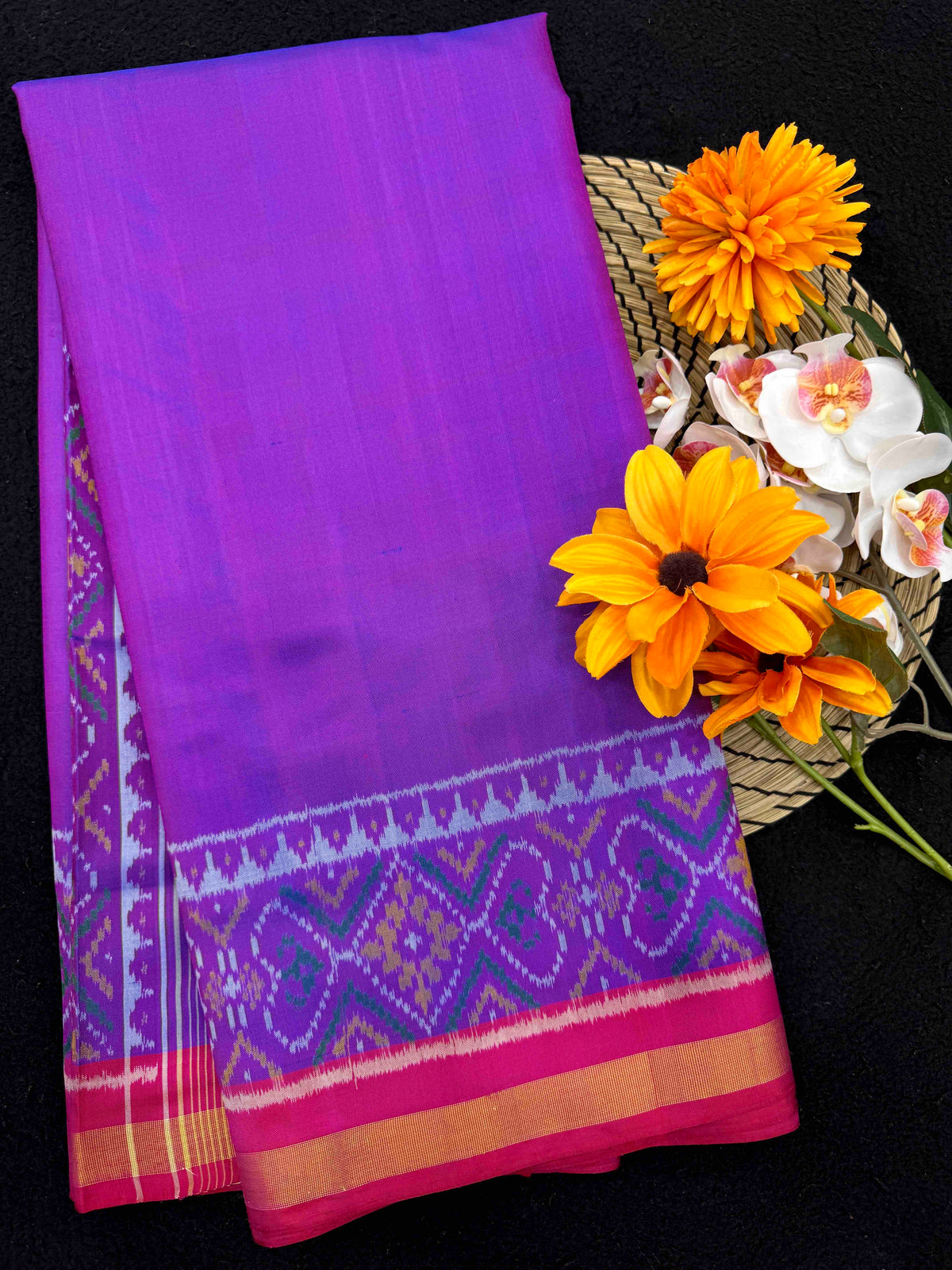 Purple Plain Rajkot Patola Saree