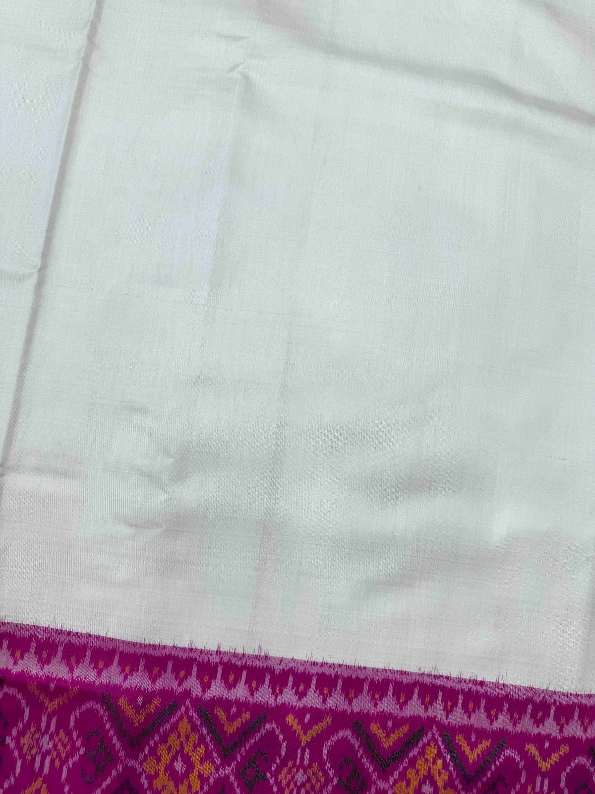 Pink & White Plain Rajkot Patola Saree