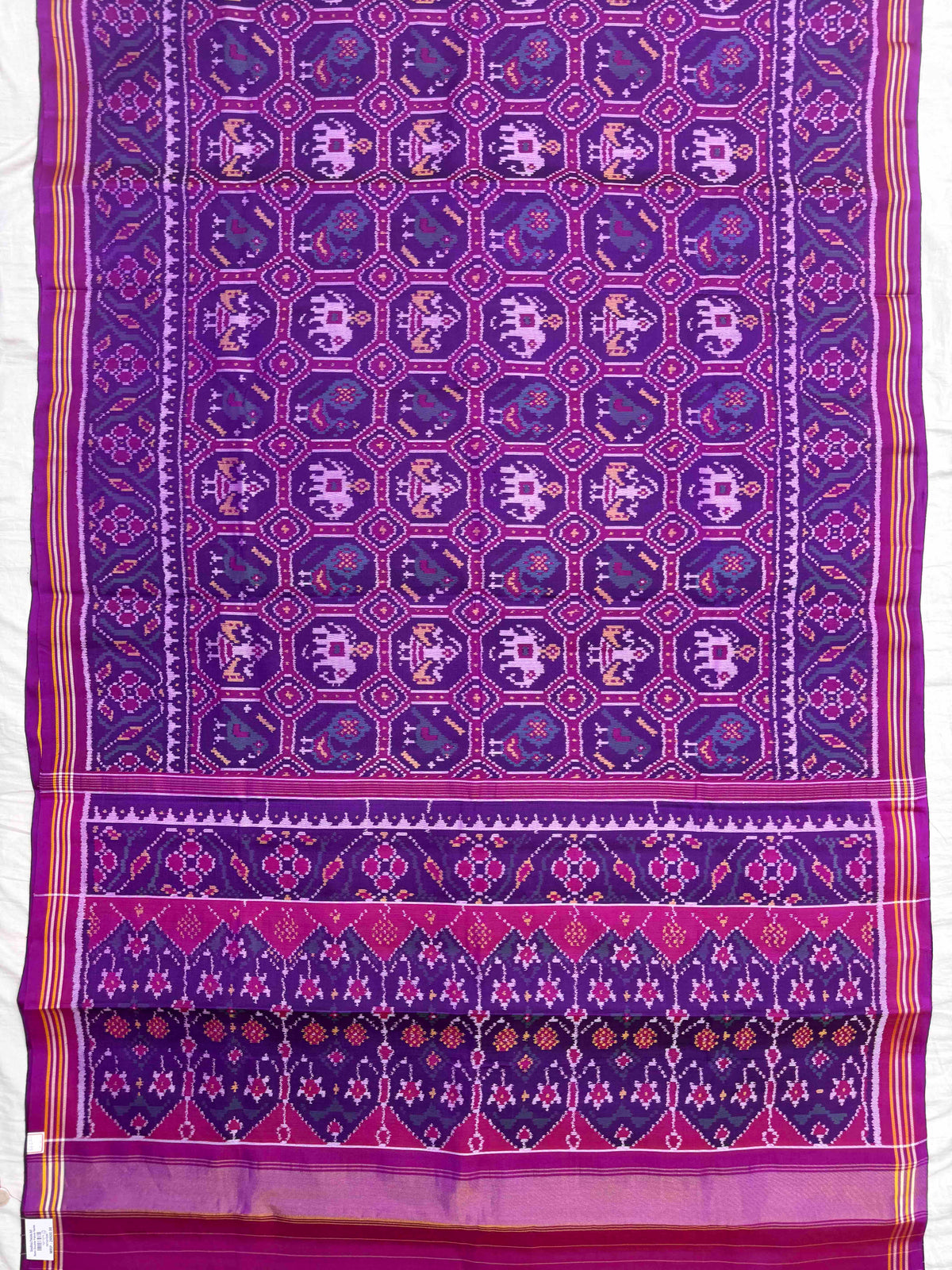 Purple Small Narikunj Single Ikat Patan Patola Saree