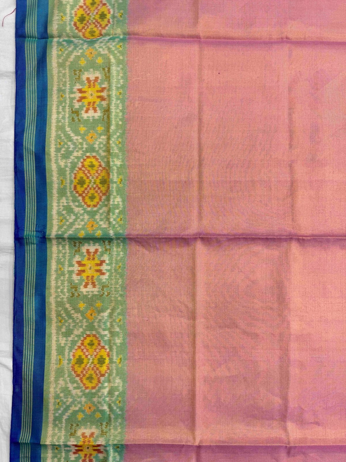 Turquoise & Peach Plain Tissue Patola Dupatta