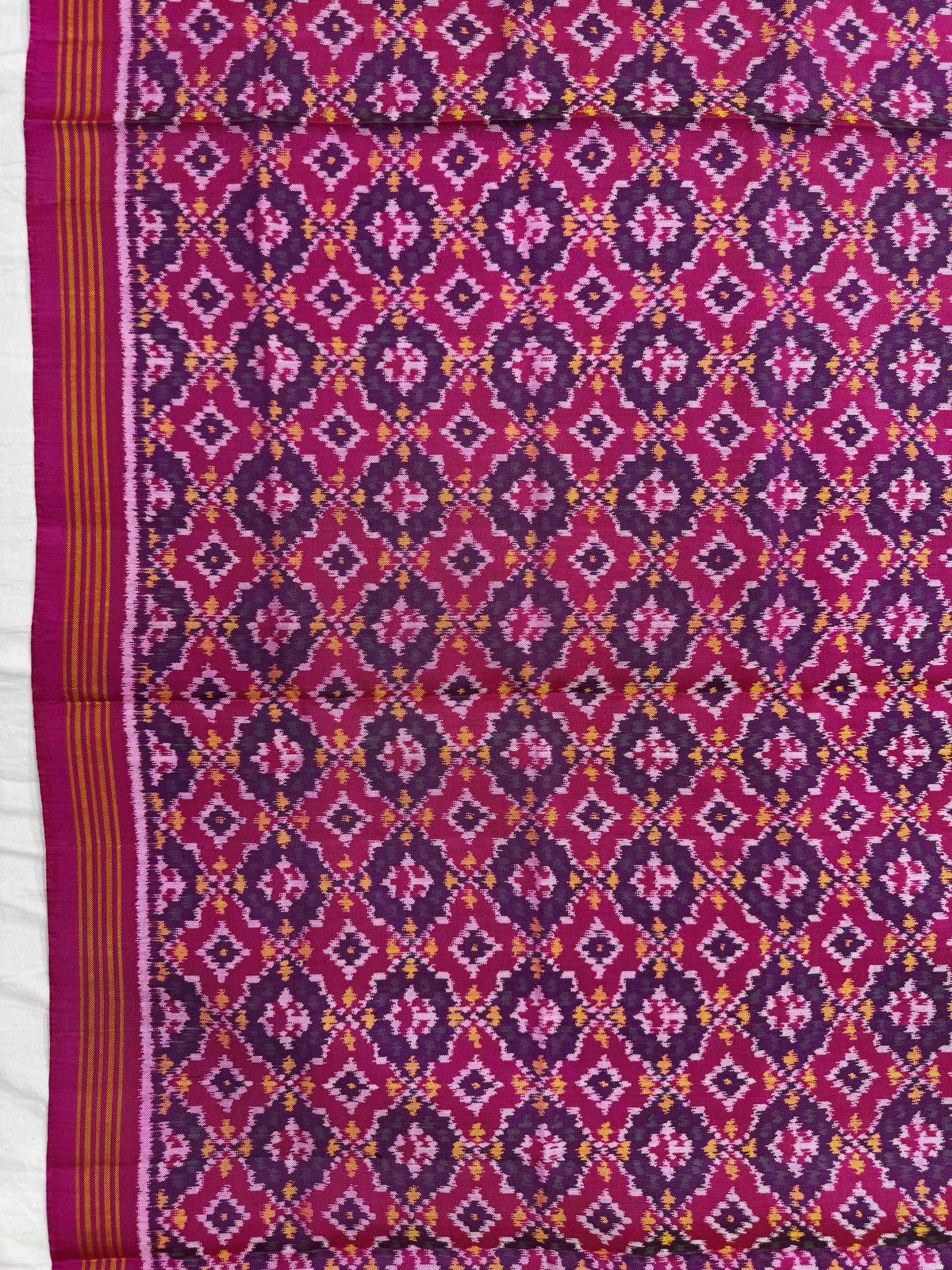 Pink Buttonful Semi Double Ikat Patola Dupatta