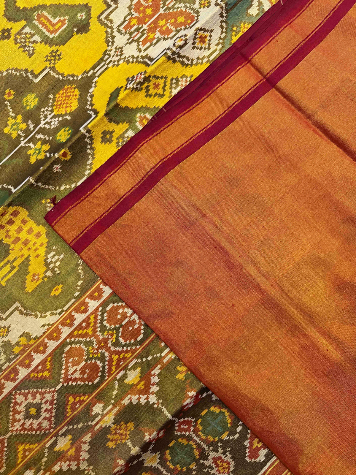 Maroon & Multicolour Narikunj Matka Tissue Patola Saree