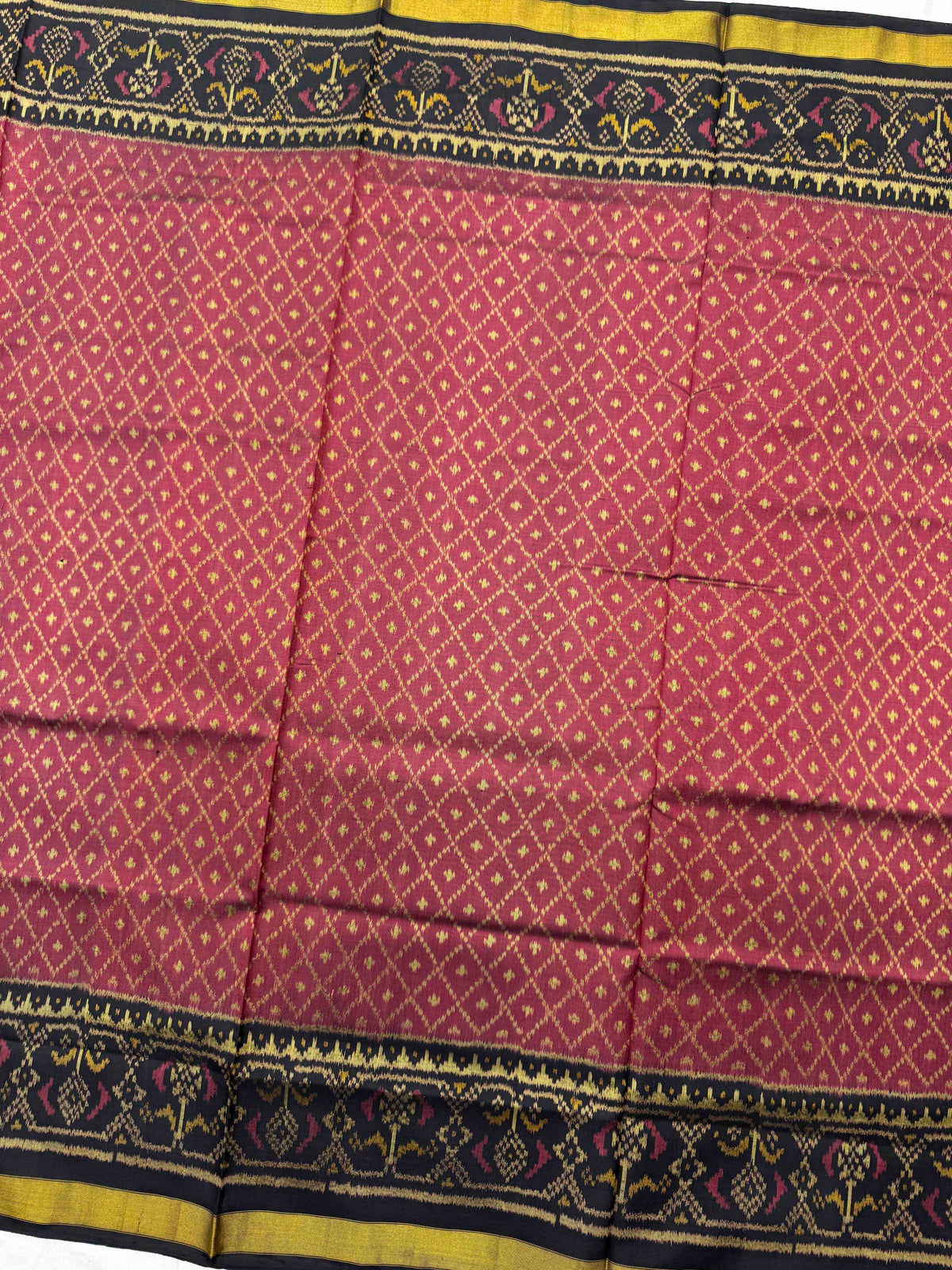 Black & Maroon Booty Rajkot Patola Saree