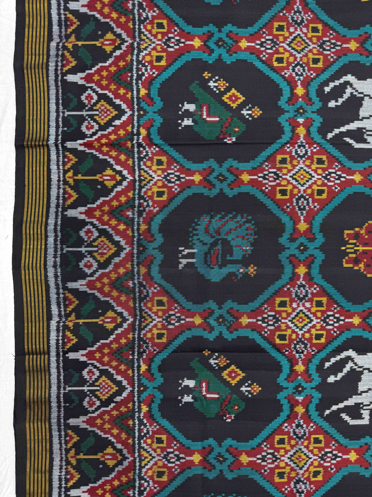 Black Fancy Narikunj Chhabdi Single Ikat Patan Patola Saree