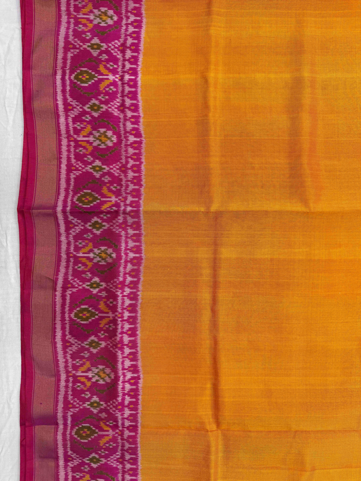Pink & Yellow Plain Rajkot Patola Saree