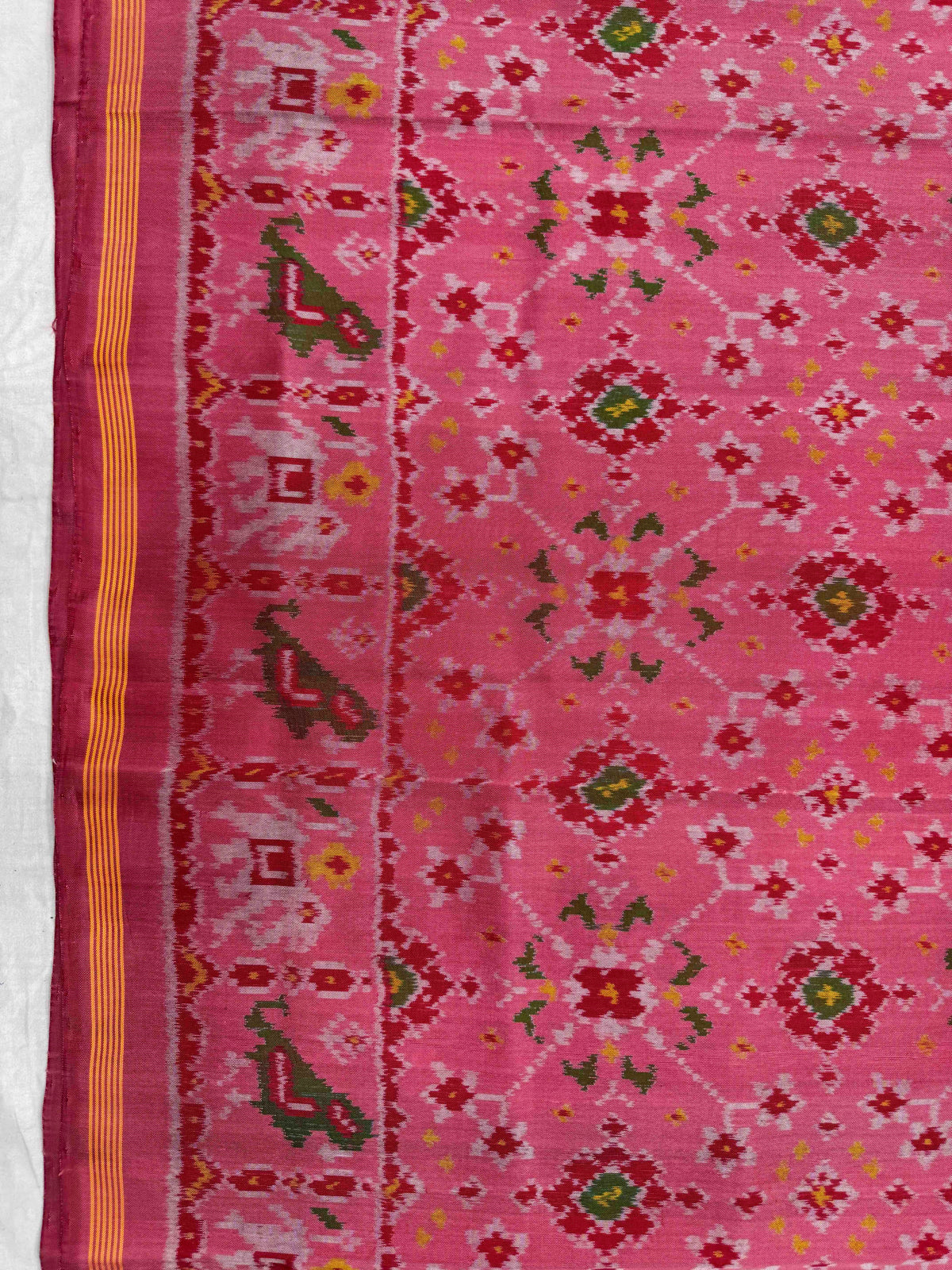 Light Pink Navratan Single Ikat Patan Patola Saree