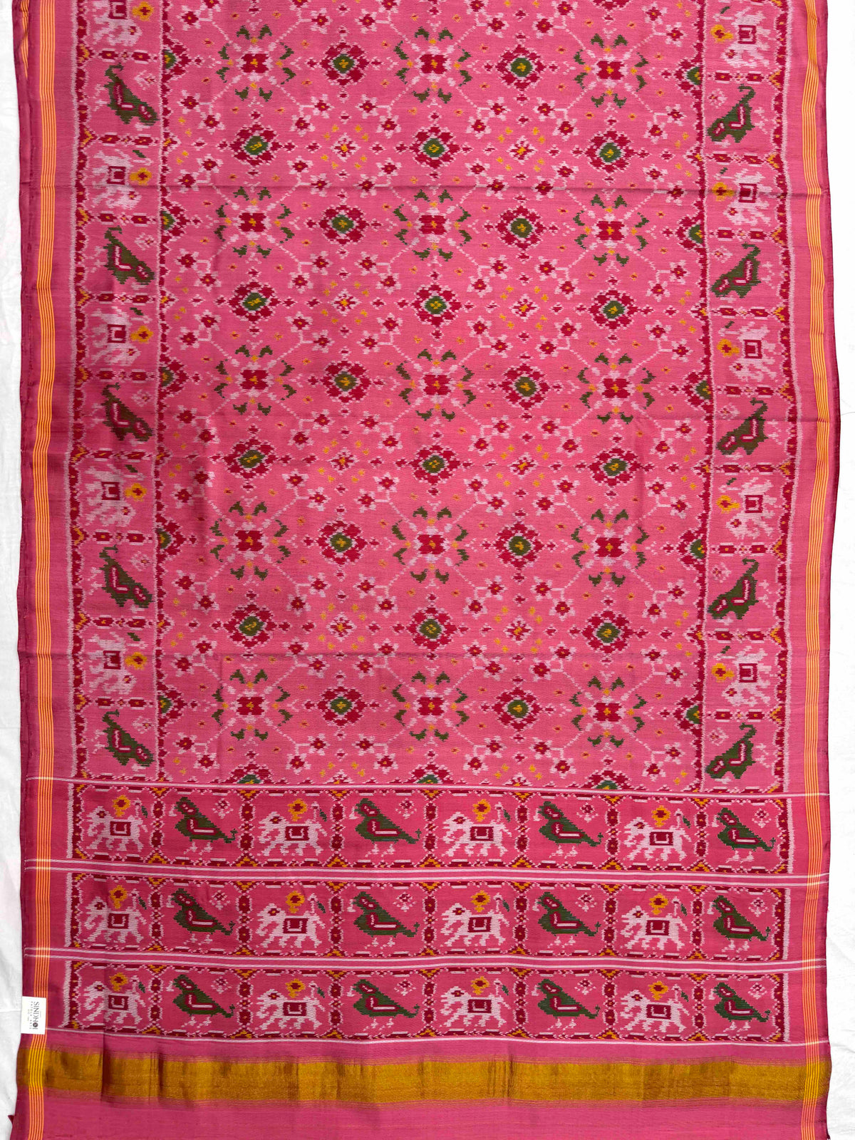 Light Pink Navratan Single Ikat Patan Patola Saree