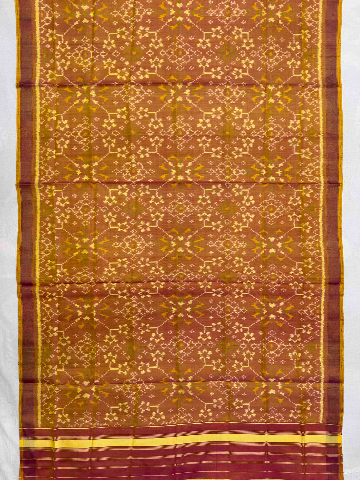 Golden Navratan Single Ikat Patola Dupatta
