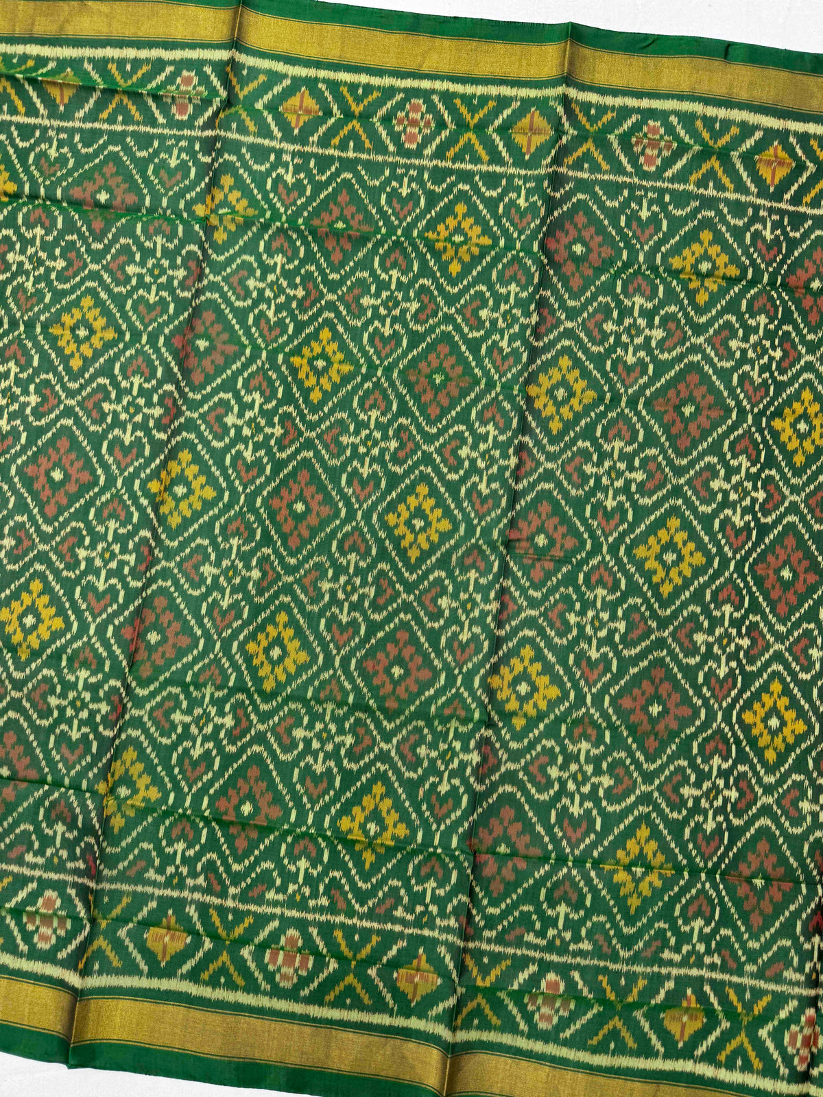 Green Panchanda Single Ikat Patola Dupatta