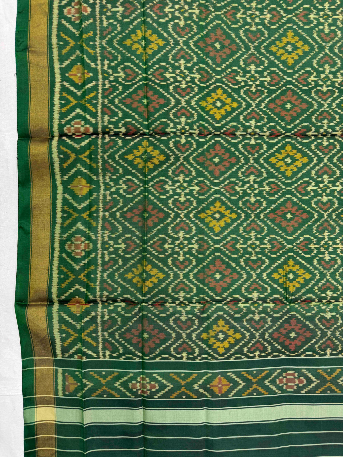 Green Panchanda Single Ikat Patola Dupatta