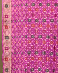 Baby Pink Meenakari Georgette Bandhani Dupatta - SindhoiPatolaArt