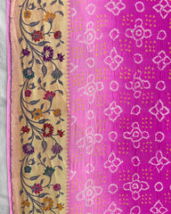 Baby Pink & Pink Shaded Georgette Bandhani Dupatta - SindhoiPatolaArt