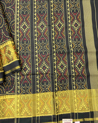 Black Bandhani Circle Designer Patola Saree - SindhoiPatolaArt
