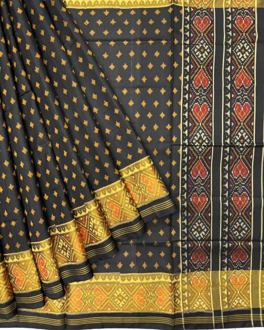 Black Booty Patola Saree - SindhoiPatolaArt