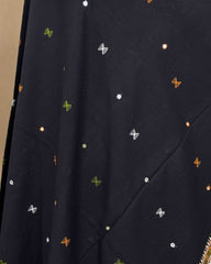 Black Border Mirror Kutchi Woolen Shawl - SindhoiPatolaArt