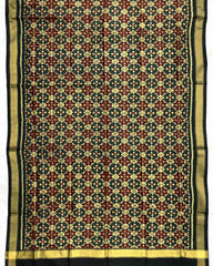 Black Buttonful Patola Dupatta - SindhoiPatolaArt