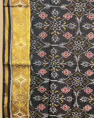 Black Chhabdi Patola Dupatta - SindhoiPatolaArt