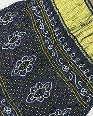 Black Gajji Silk Bandhani Saree - SindhoiPatolaArt